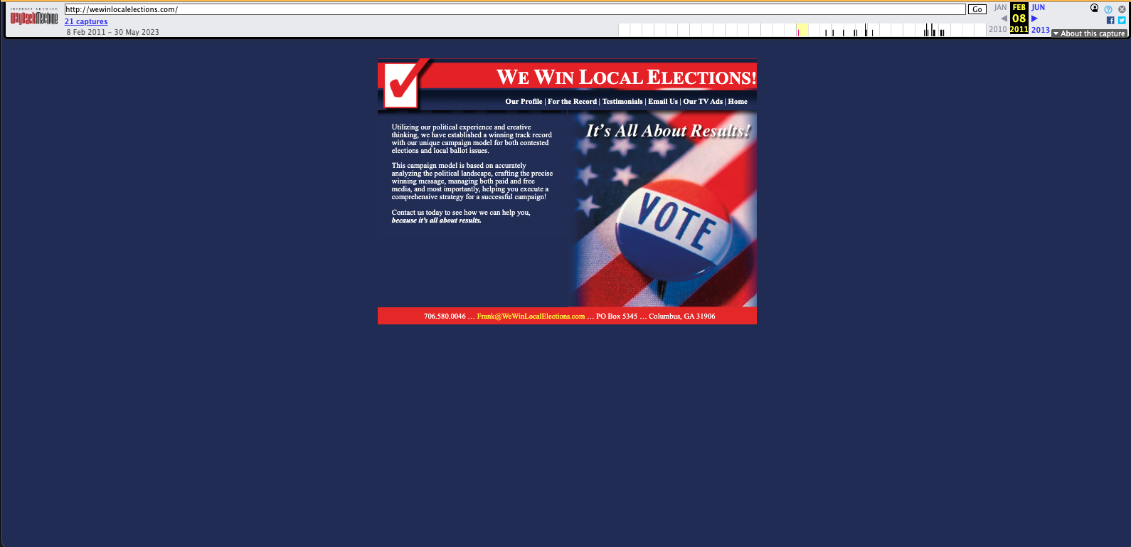 We Win Local Elections Provenance